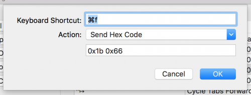 キーボードショートカットの登録例2 : Send Hex Code